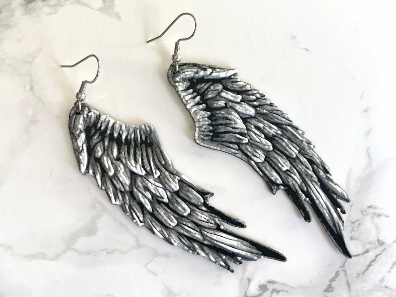 Feather Angel Wing Earrings - Craiyon and HueForge view 3