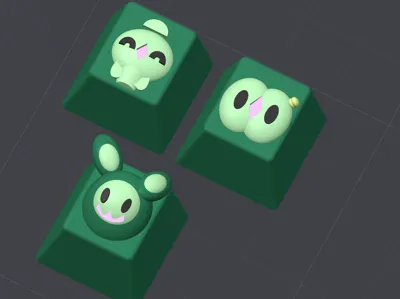 Soliosis, Duosion, and Reuniclus themed PKM keycap