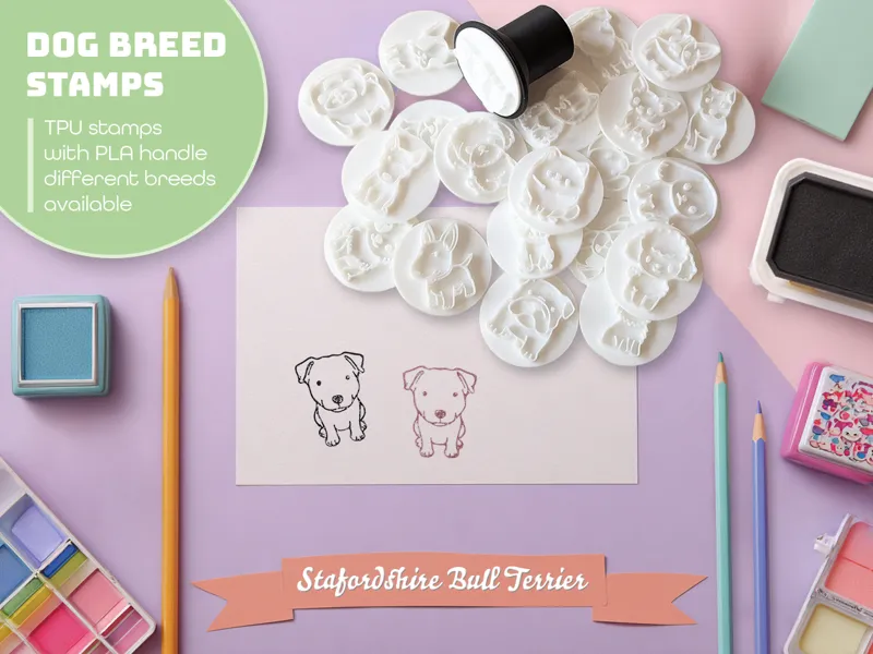 Dog Breed Stamp - SBT - Staffordshire Bull Terrier
