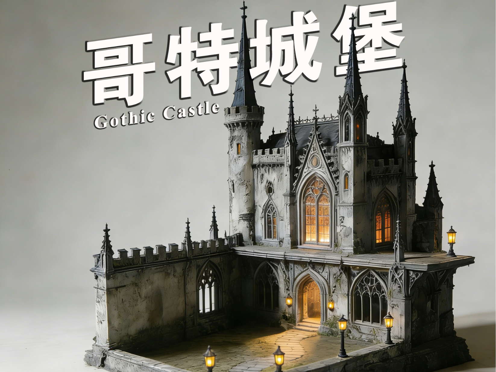1:64 哥特古堡/城堡/教堂微缩模型｜暗黑奇幻场景核心摆件