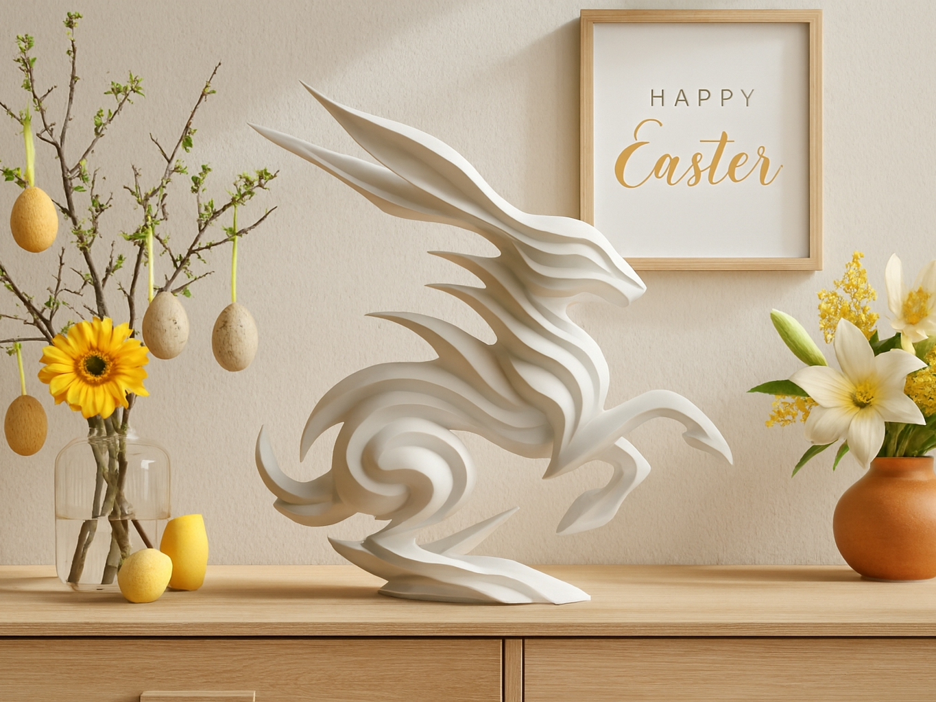 Springender Hase - Hasenskulptur - Ostern