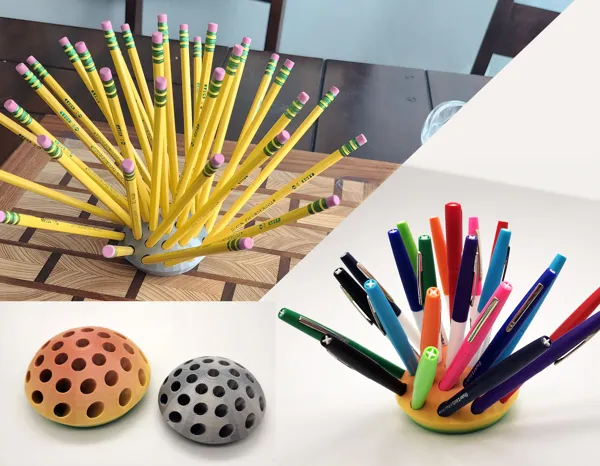 Pot à crayons multicolore fleur