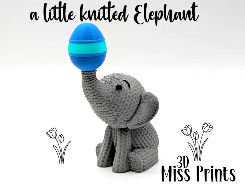 a Little knitted Elephant at Easter