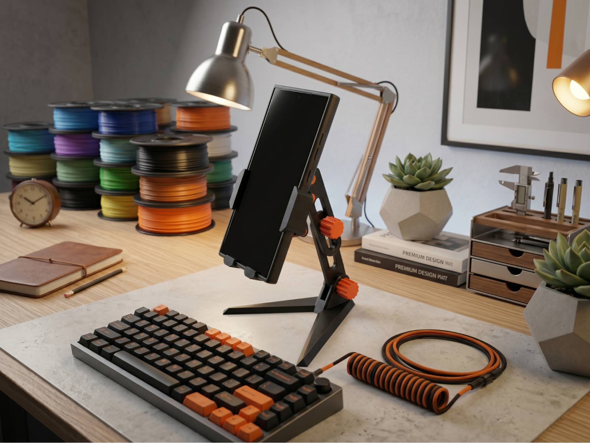 Gravity Adjustable Heavy-Duty Phone Desk Stand