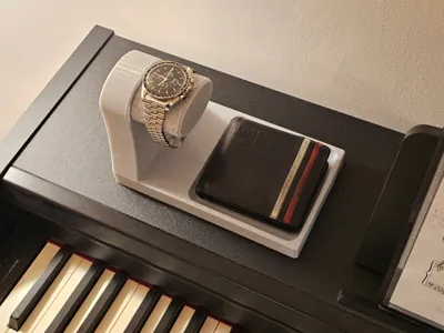 Modern watch stand with tray - Felt / No supports