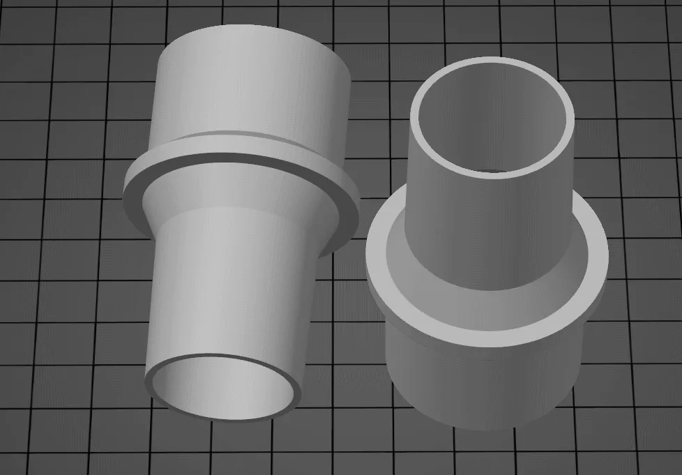 Parametric vacuum hose connector view 2