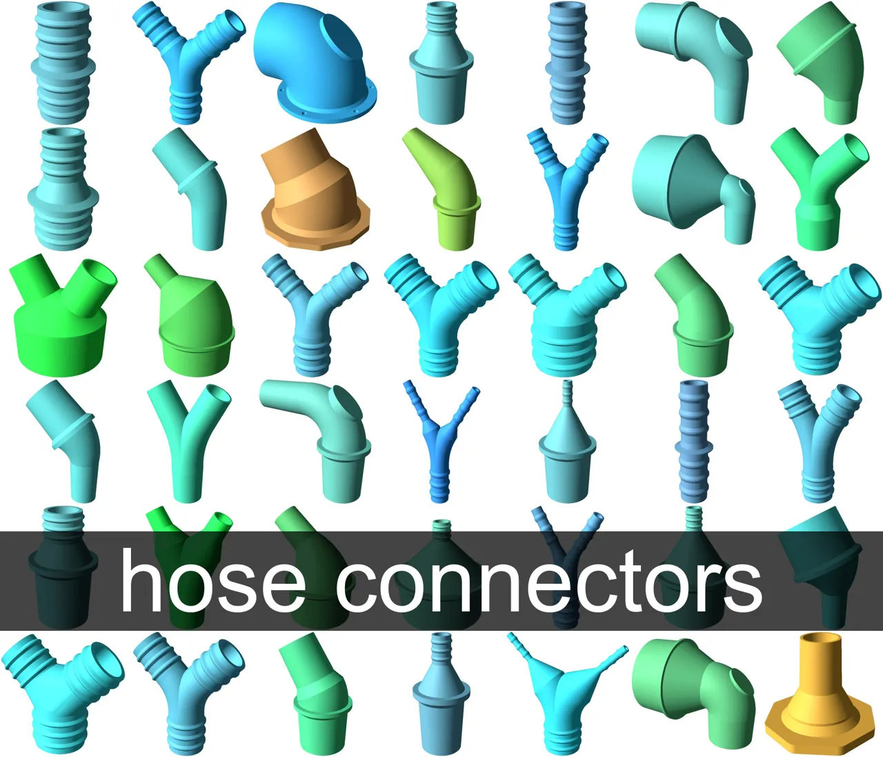 Parametric vacuum hose connector view 3