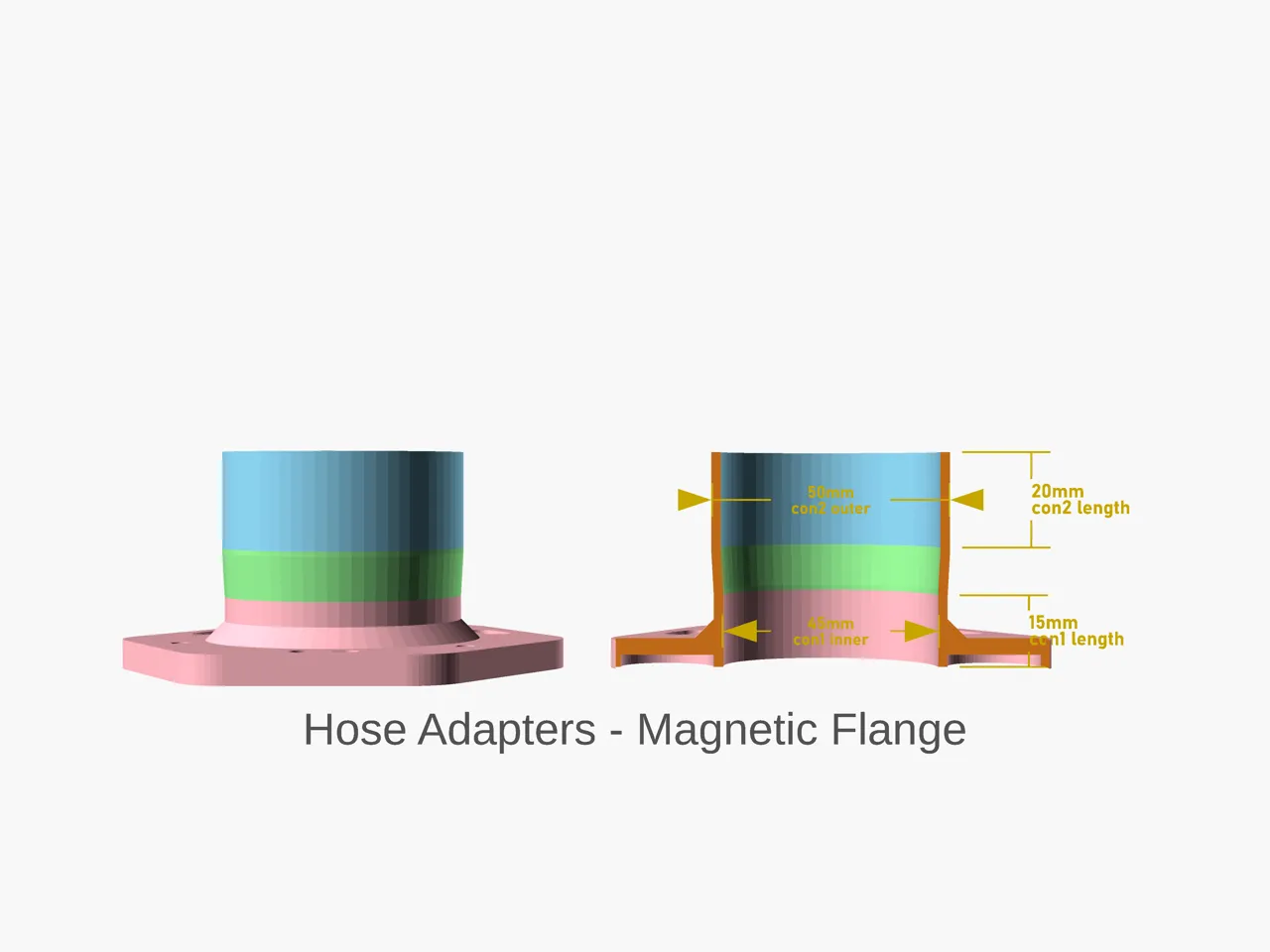 Parametric vacuum hose connector view 4