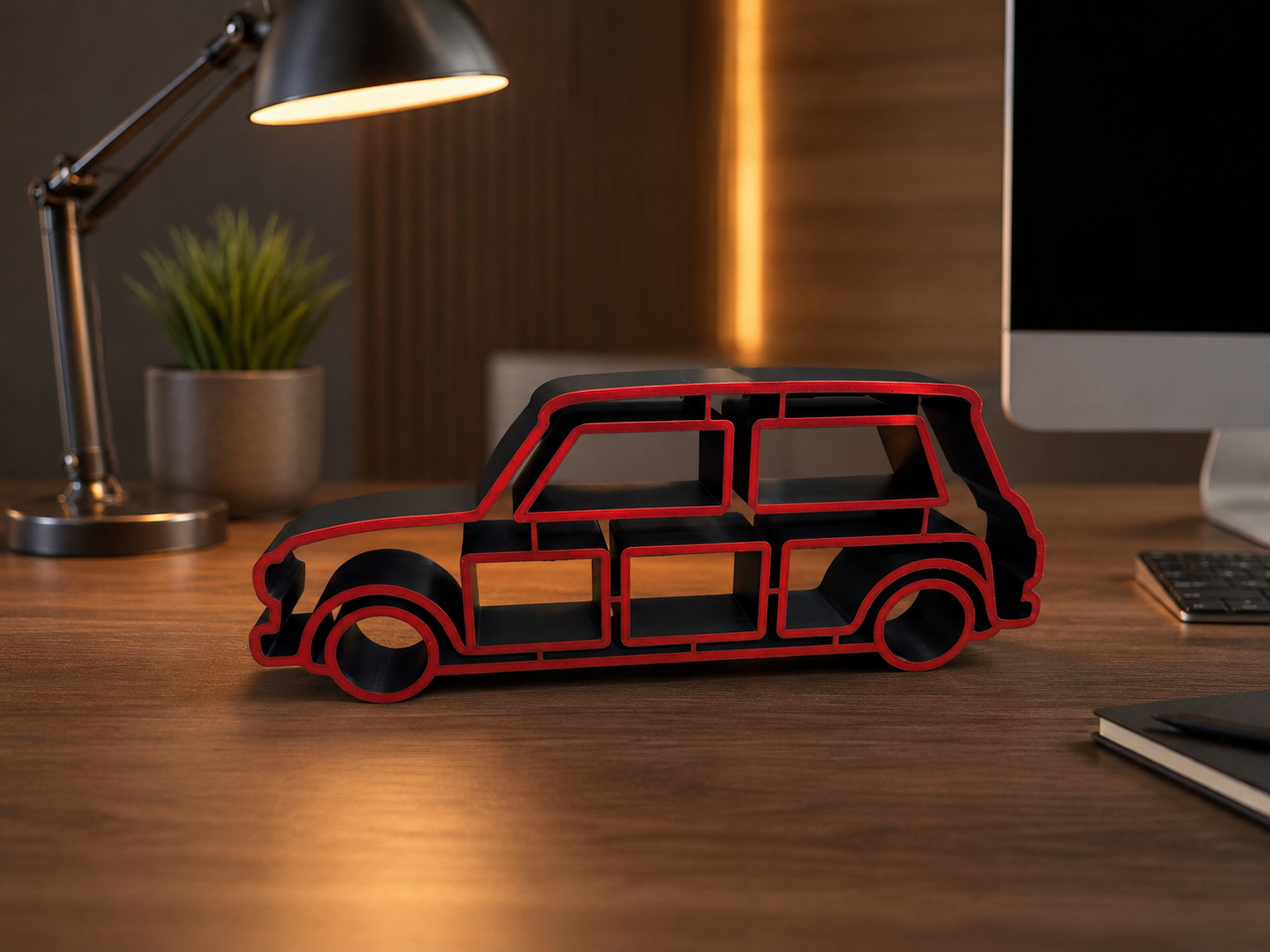 Mini Cooper Inspired Silhouette Desk Decor