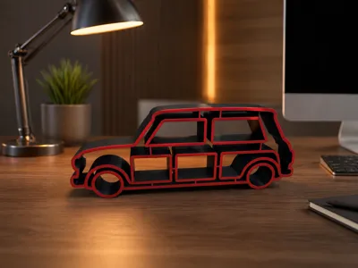 Mini Cooper Inspired Silhouette Desk Decor