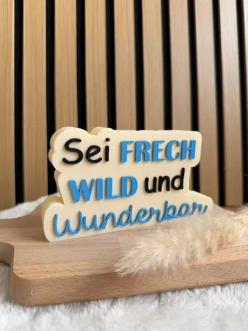 Modelo para impresión 3D: Deko Aufsteller Frech Wild Wunderbar — vista de referencia 4