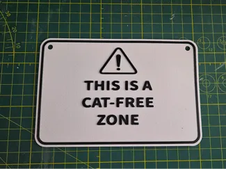 Cat Free Zone multicolor sign