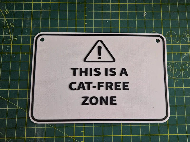 Cat Free Zone multicolor sign