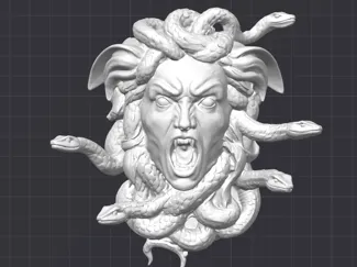 Medusa ANGRY Wall Model – High Detail Relief