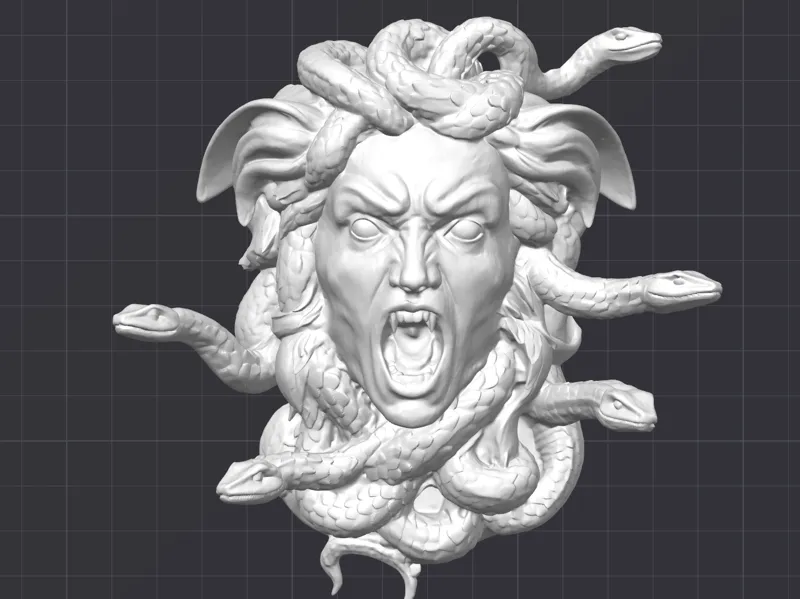 Medusa ANGRY Wall Model – High Detail Relief