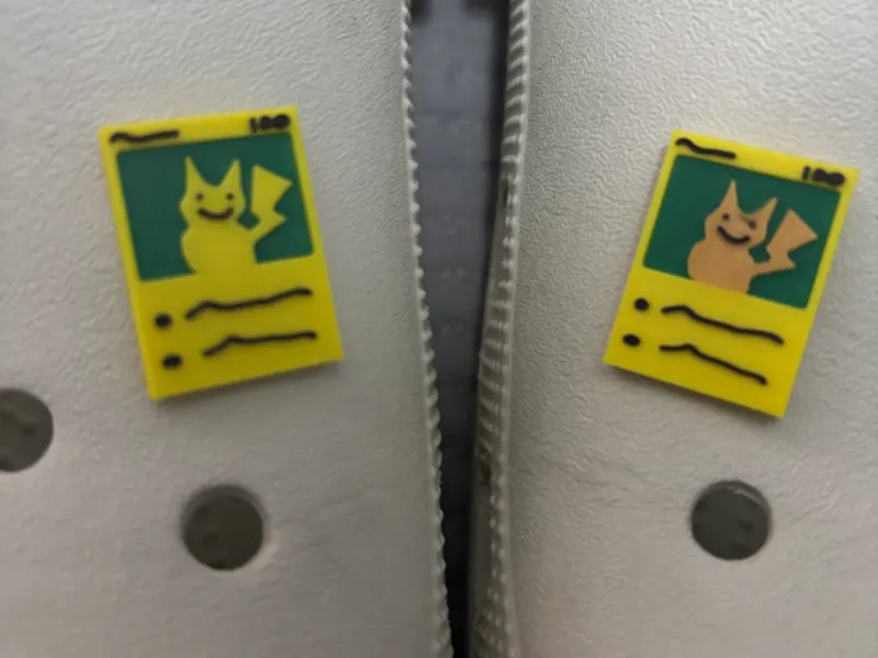 Pikachu Pokémon Card Shoe Charm (Normal and Shiny)