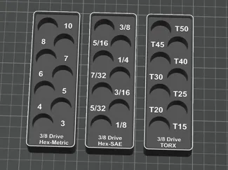 Gridfinity Craftsman 3/8 TORX & HEX (Metric&SAE)