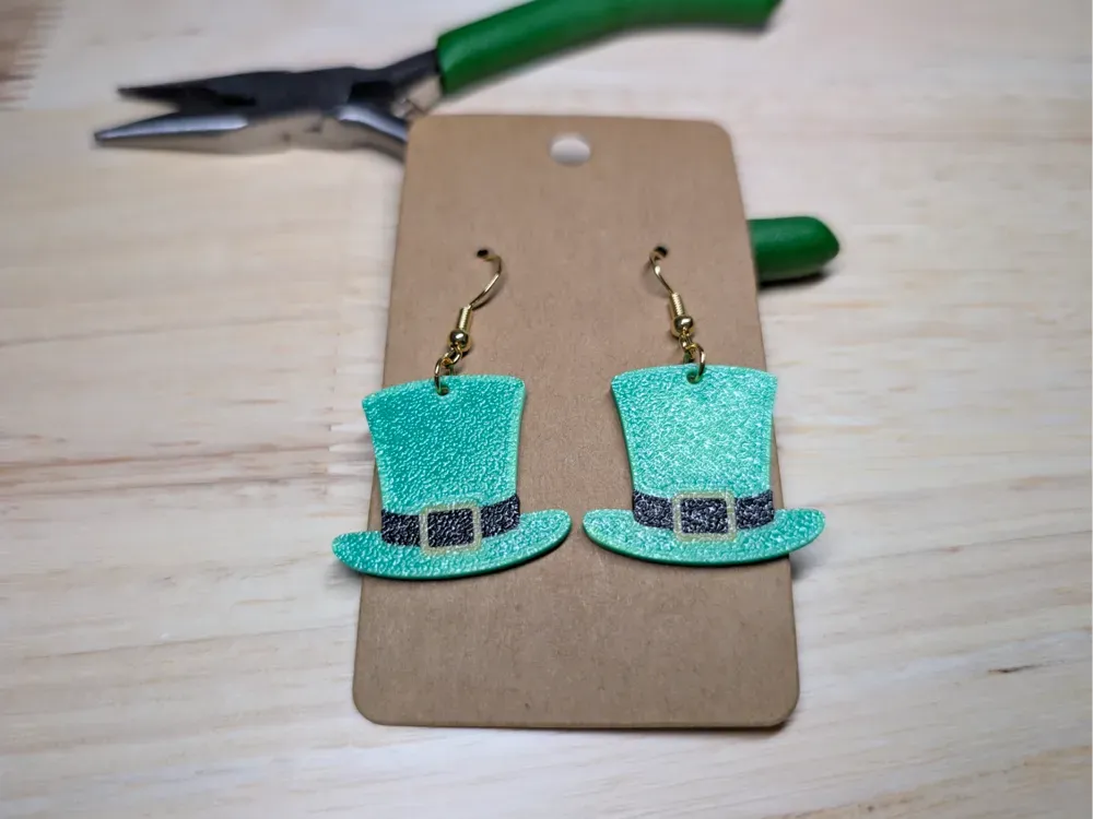 Leprechaun Hat Earrings view 2