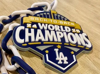 LA Dodgers Back To Back World Champions Pendant