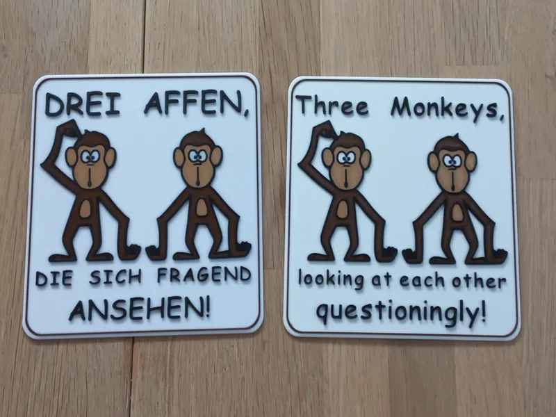 Ein Lustiges Affen Schild