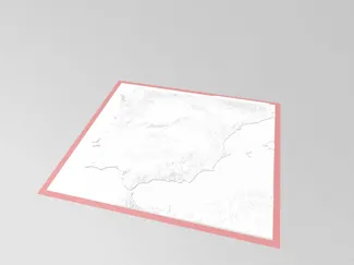 Mapa fisico de España y Portugal en 3D