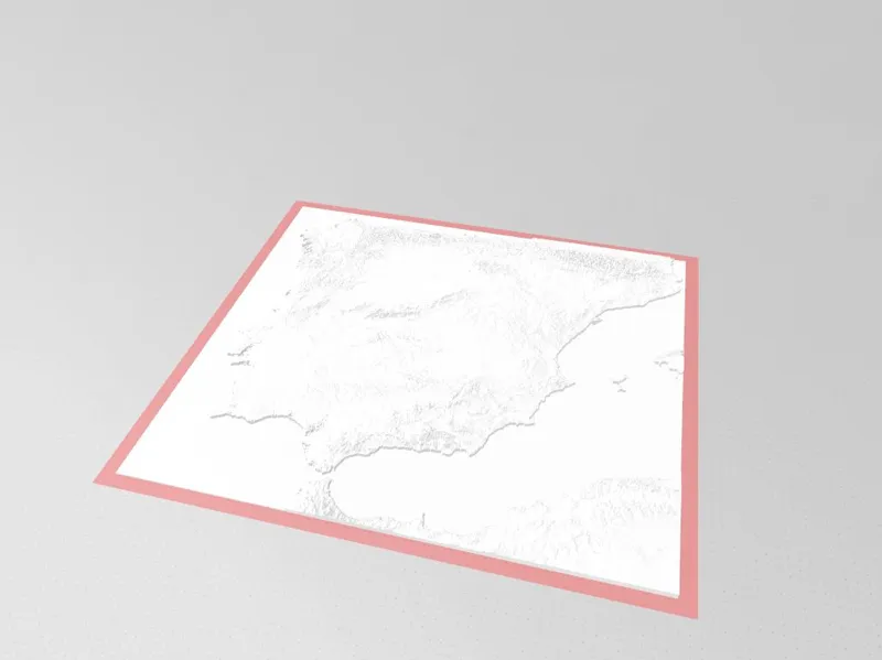 Mapa fisico de España y Portugal en 3D