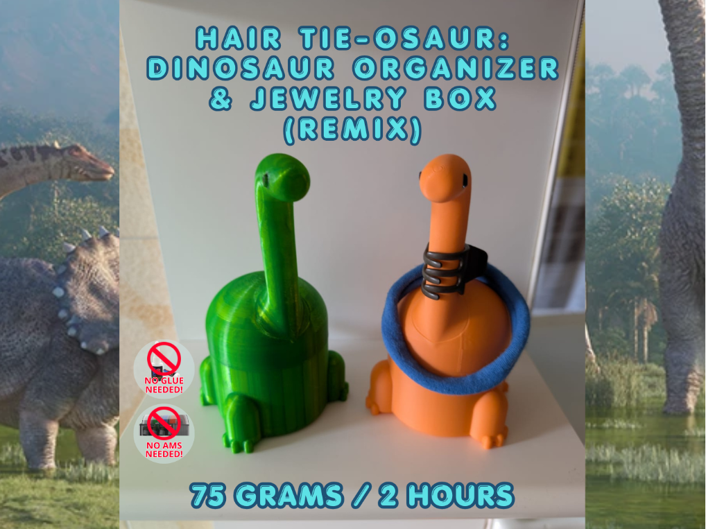 Hair Tie-Osaur Organizer & Jewelry Box (Remix)