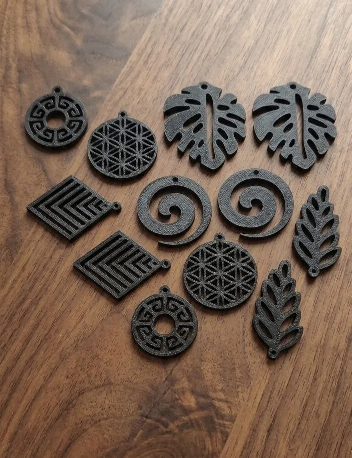 Geometric & Nature Earring Charms — 6 Design Pack view 2
