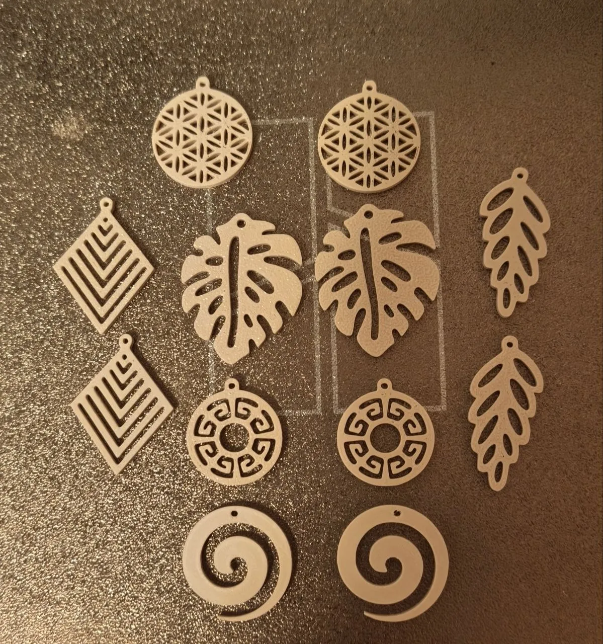 Geometric & Nature Earring Charms — 6 Design Pack view 3