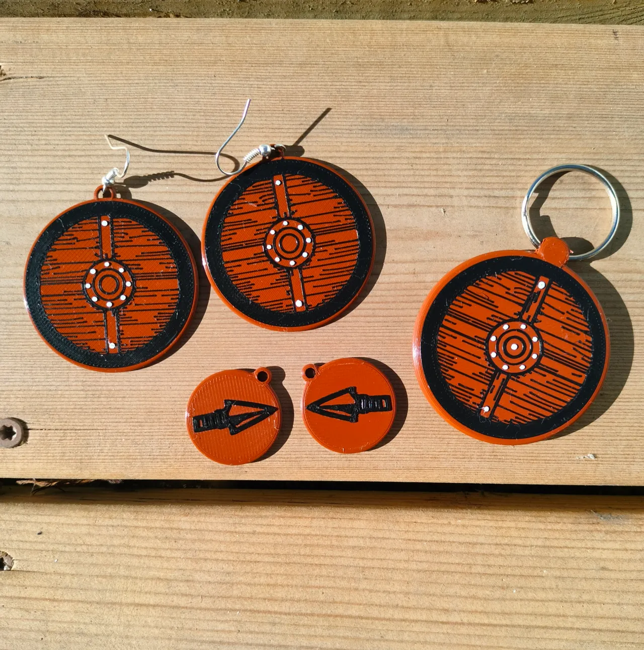 Set of two types of earrings and a keychain-SHIELD view 3