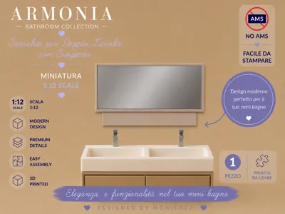 Mirror for Double Vanity with Stand 1:12