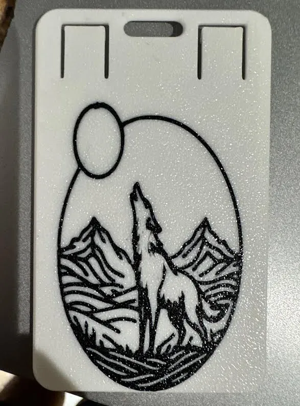 wolf badge holder