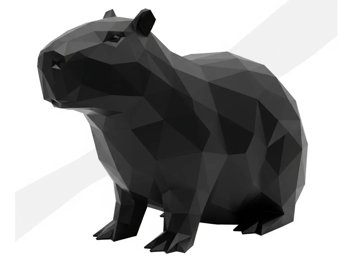 Capybara décoratif low poly