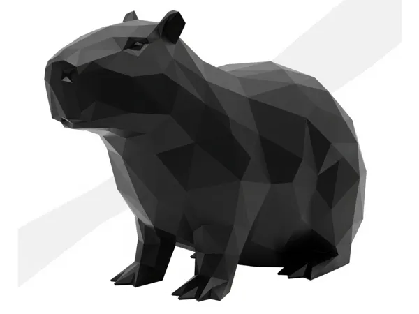Capybara décoratif low poly