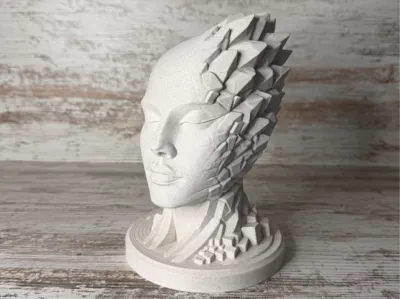 Modern Geometric Bust | Low-Poly Sculpture