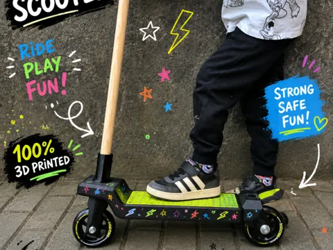 Letrero o emblema decorativo: Kids Scooter – Strong and Safe 3D Printed Scooter — referencia de MakerWorld