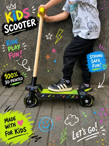 Letrero o emblema decorativo: Kids Scooter – Strong and Safe 3D Printed Scooter — vista de referencia 2