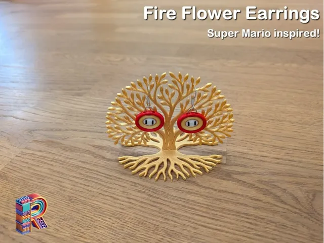 Mario-Inspired Fire Flower Earrings