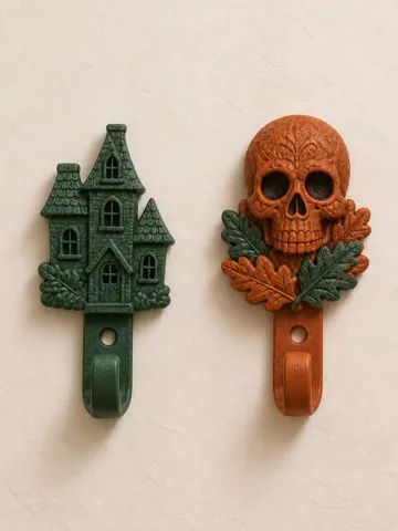 Adorno temático: Halloween Wall Hooks – Haunted House & Skull Set — vista de referencia 2