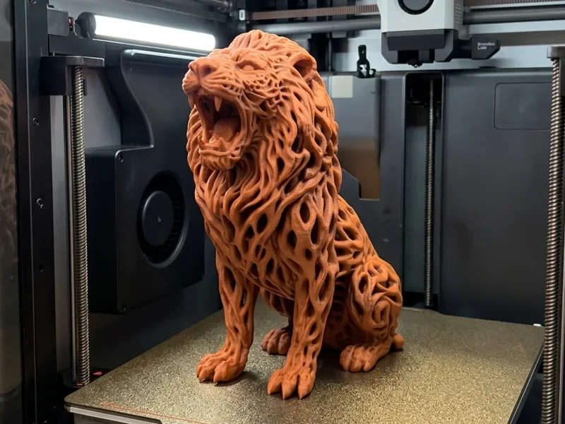 Symbiosis Lion – Natural Root Art Statue