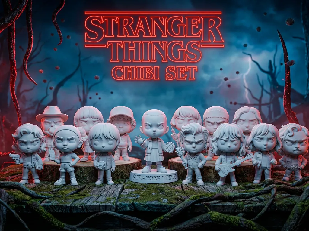 Özel Tasarım Stranger Things Chibi Biblo Dekoratif Süs Koleksiyonluk Hediye