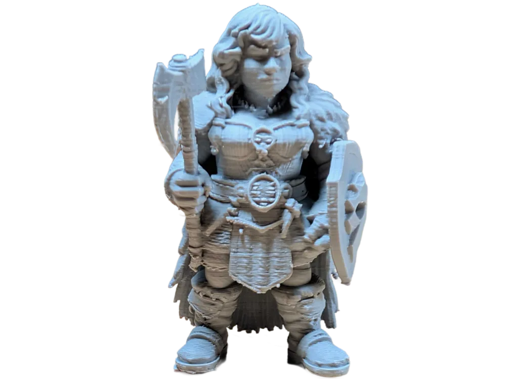 DnD Dwarf Female Fighter w/ Battle-Axe, Shield - Free 3D Print Model ...