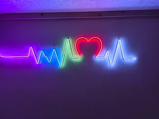 Herzschlag Neonlicht