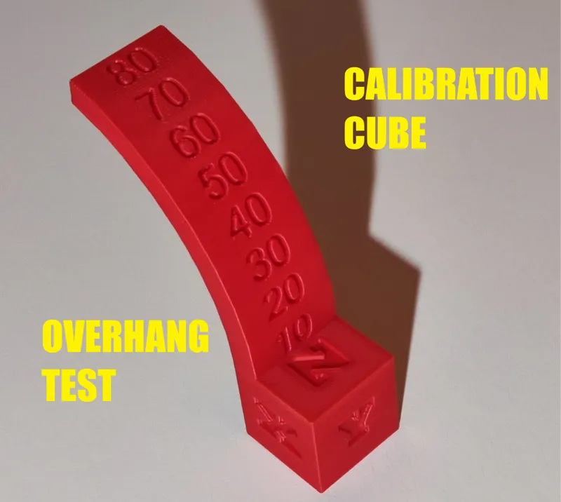 25mm calibration cube with overhang test
