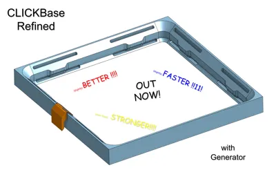 CLICKbase Refined: a latching Gridfinity baseplate