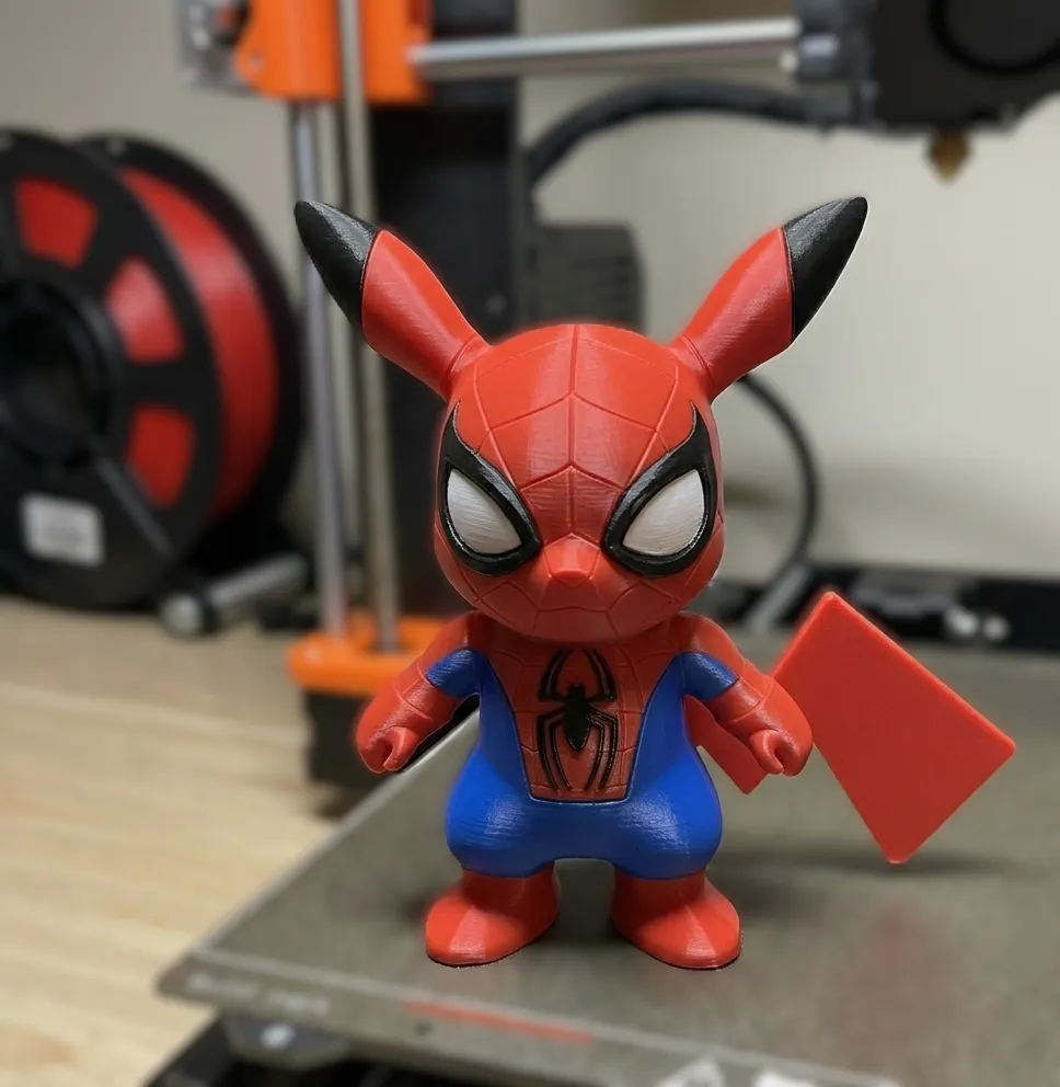 Spider Man - Pikachu No AMS (Multiparts) - Free 3D Print Model - MakerWorld