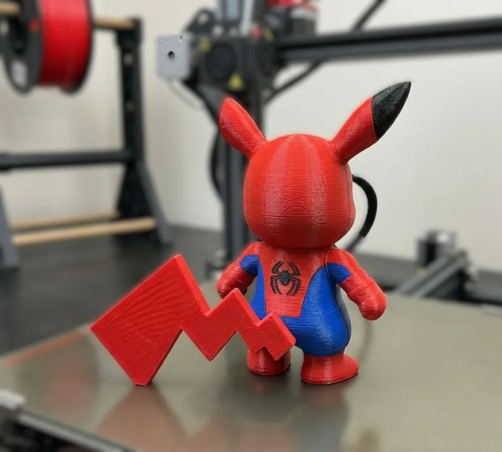 Spider Man - Pikachu No AMS (Multiparts) - Free 3D Print Model - MakerWorld