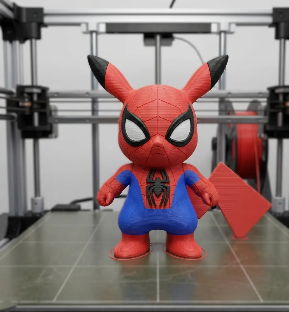 Spider Man - Pikachu No AMS (Multiparts) - Free 3D Print Model - MakerWorld