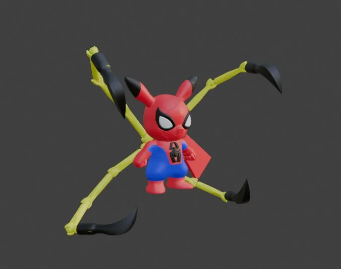 Spider Man - Pikachu No AMS (Multiparts) - Free 3D Print Model - MakerWorld