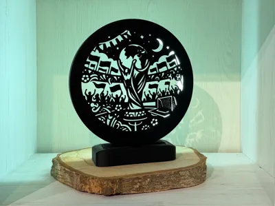 LED Ring Lamp v3 including frame with WM motif